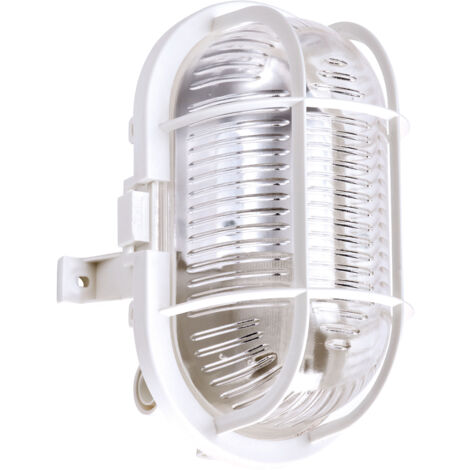 Aric – Hublot d'extérieur ovale blanc E27 60W max – IP44 IK02 résistant aux projections d'eau – 3632
