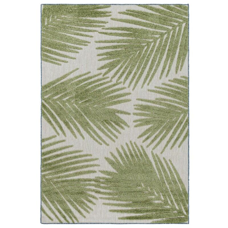 Tapis Intérieur & Extérieur Tissage À Plat Jungle Découpé Design Palmiers  Floral Vert, Dimension:80x250 cm