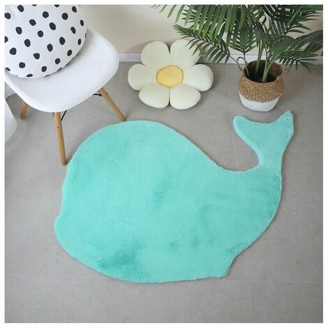 Tapis uni baleine pour enfant antidérapant Carlson Blanc 80x120