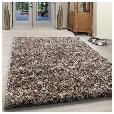 Tapis shaggy rectangle bicolore moderne Benno Beige 140x200 (1/5)