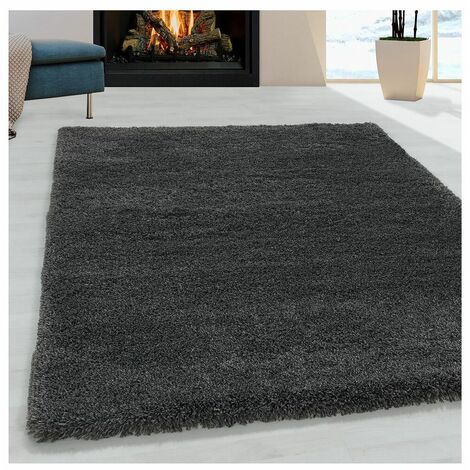 Tapis shaggy moelleux uni rectangle Cloudy Gris 160x230 (1/5)
