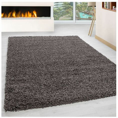 Tapis uni shaggy rectangle Aimee Taupe 80x150 (1/5)
