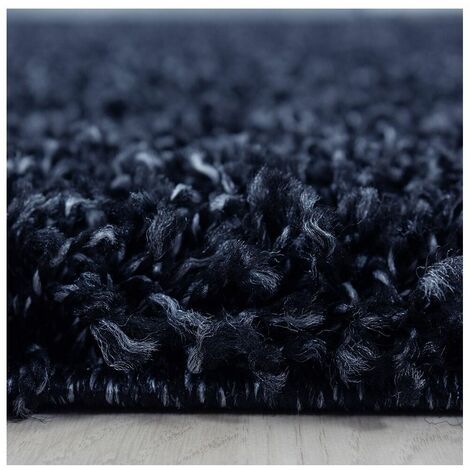 Tapis uni shaggy rond Bright Bleu marine Ø 200 (1/5)