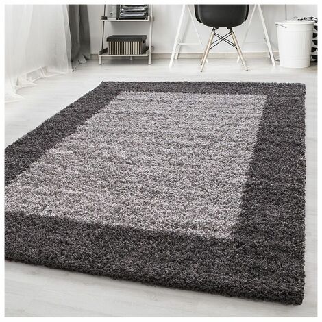 Tapis shaggy contemporain rectangle Ximoz Gris 80x150 (1/5)