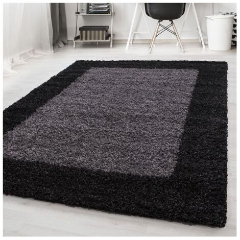 Tapis shaggy contemporain rectangle Ximoz Anthracite 100x200 (1/5)