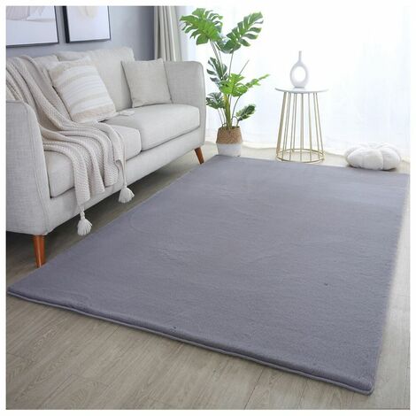 Tapis uni doux à courtes mèches Hector Gris 160x230 (1/5)
