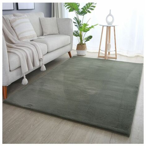 Tapis uni doux à courtes mèches Hector Vert 140x200 (1/5)