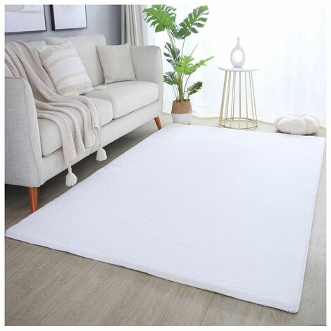 Tapis uni doux à courtes mèches Hector Blanc 240x340 (1/5)