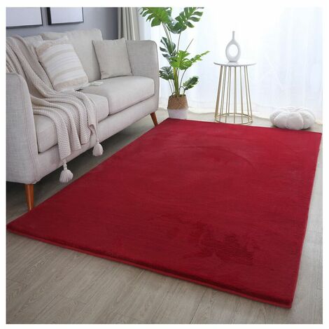 Tapis uni doux à courtes mèches Hector Rouge 160x230 (1/5)