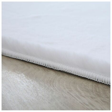 Tapis uni doux à courtes mèches rond Beads Blanc Ø 160 (1/5)