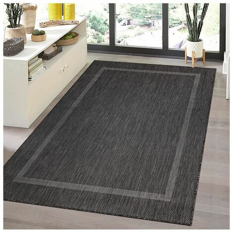 Tapis plat intérieur et extérieur contemporain Mirena Noir 140x200 (1/5)