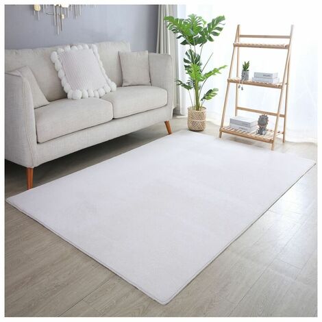 Tapis en microfibre doux uni antidérapant Lars Crème 240x340 (1/5)