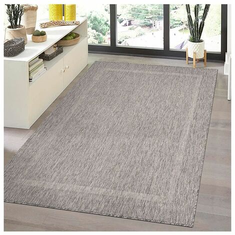 Tapis plat intérieur et extérieur contemporain Mirena Gris 140x200 (1/5)