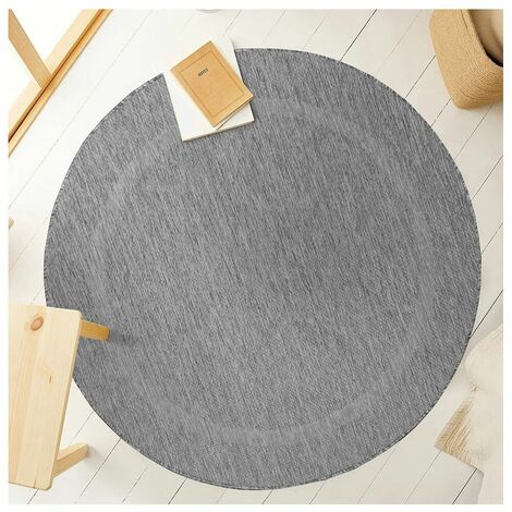 Tapis plat intérieur et extérieur contemporain rond Kiano Gris Ø 120 (1/5)