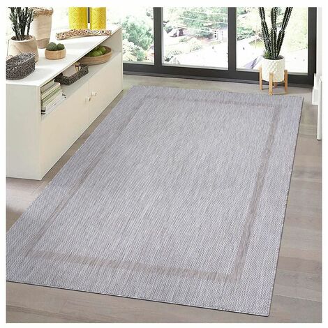 Tapis plat intérieur et extérieur contemporain Mirena Argenté 240x340 (1/5)