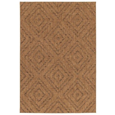 Tapis intérieur et extérieur aspect jute motif géométrique 160x230