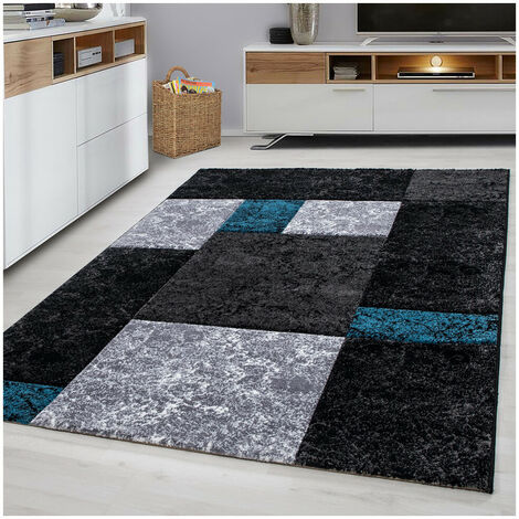 Tapis moderne en polypropylène AlloTapis Nastasia Turquoise 80x150 (1/5)