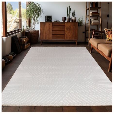Tapis moderne effet 3D graphique Krupa Crème 280x370