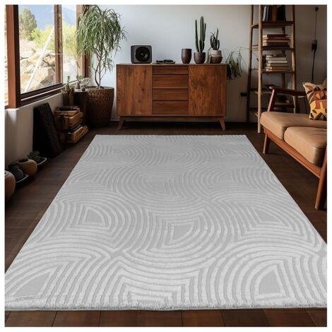 Tapis effet courbe 3D design intérieur Bincia Argenté 240x340 (1/5)