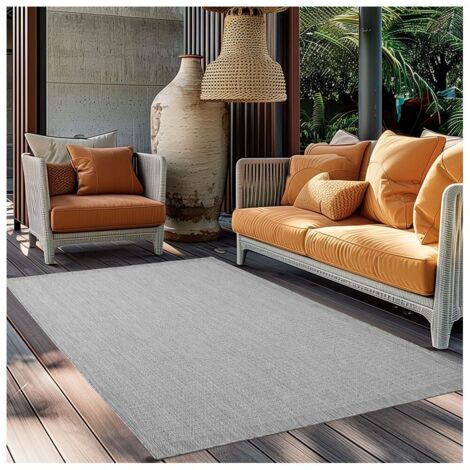 Tapis plat uni moderne intérieur Rocco Gris 60x100 (1/5)