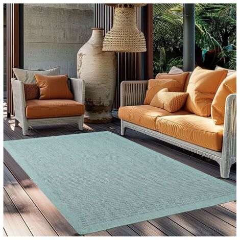 Tapis plat uni moderne intérieur Rocco Bleu 140x200 (1/5)