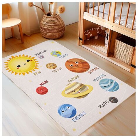 Tapis pour chambre enfant coloré rectangle Gobi Beige 140x200 (1/5)
