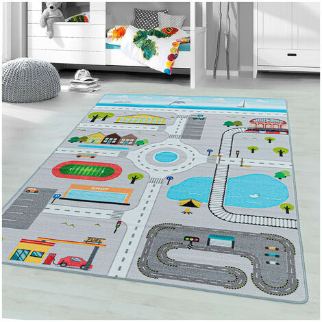 Tapis chambre bébé et enfant Road Gris 160x230 (1/5)