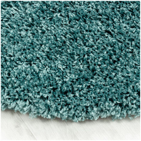 Tapis shaggy uni rond Gadol Vert d'eau Ø 80 (1/5)