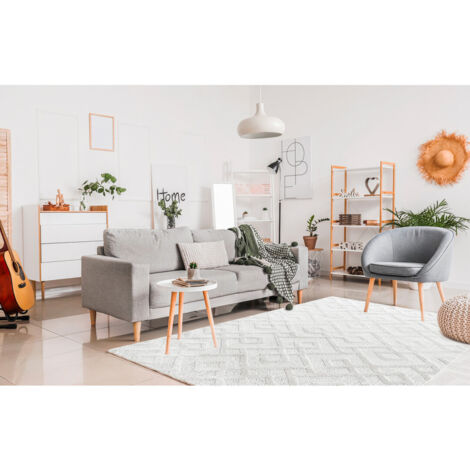 Tapis scandinave rectangulaire Saloda Crème 160x230 (1/5)