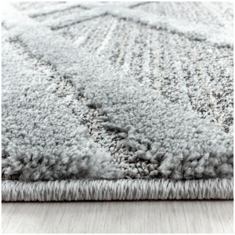 Tapis rond à courtes mèches design Lakka Gris Ø 160 (1/5)