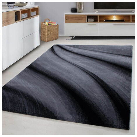 Tapis courbe design intérieur rectangle Regane Noir 80x150 (1/5)
