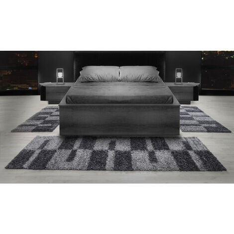 Tapis shaggy design rectangle géométrique Oficio Gris 100x200 (1/5)