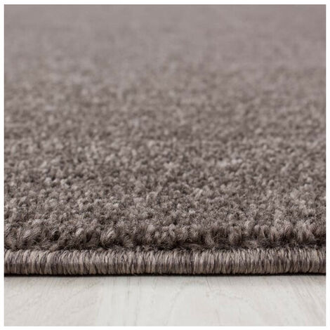 Tapis uni à courtes mèches pour salon Rush Marron 200x290