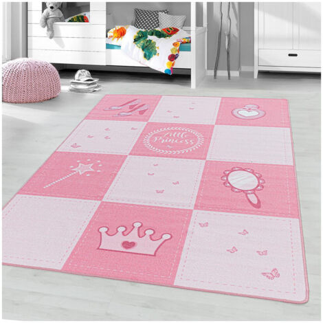 Tapis antidérapant rose pour fille Princess Rose 160x230 (1/5)