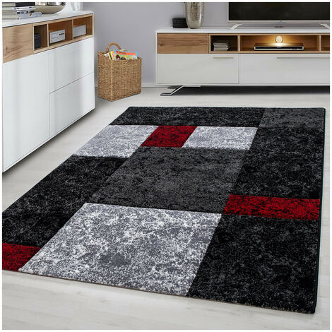 Tapis moderne en polypropylène AlloTapis Nastasia Rouge 80x300 (1/5)