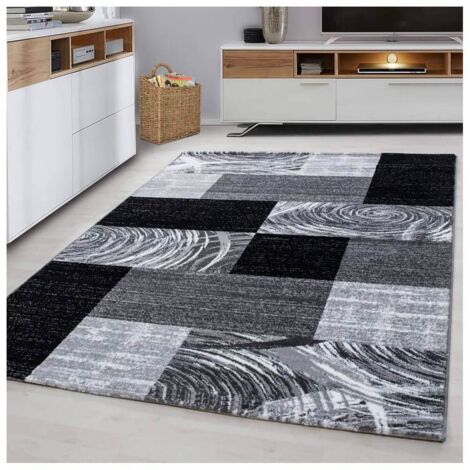 Tapis contemporain en polypropylène rectangle Ustril Noir 80x150 (1/5)