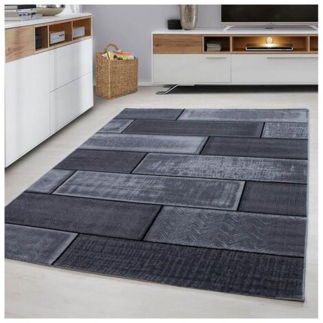 Tapis noir design pour salon rectangle Alandra Noir 120x170 (1/5)