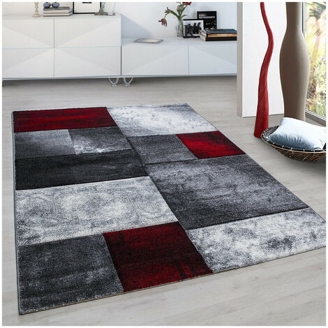Tapis design pour salon géométrique Nicoletta Rouge 200x290