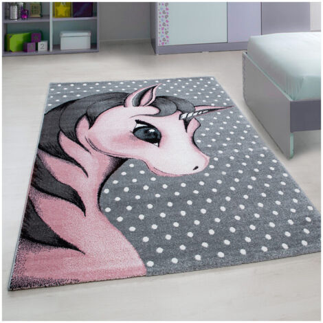 Tapis rectangle pour chambre de bébé licorne Willis Rose 80x150 (1/5)