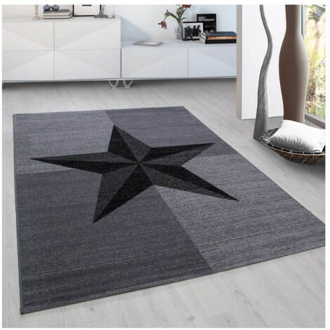 Tapis gris pour salon étoile design Hipora Gris 80x150 (1/5)