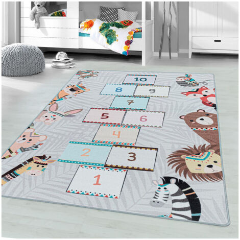 Tapis antidérapant chambre bébé et enfant Savage Gris 80x120 (1/5)