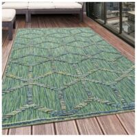 Tapis intérieur et extérieur géométrique design Aura Vert 80x250