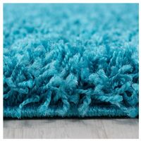 Tapis uni shaggy rond Bright Turquoise Ø 160