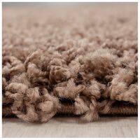 Tapis uni shaggy rond Bright Moka Ø 200