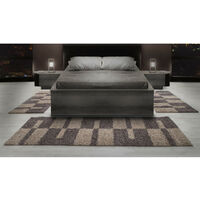 Tapis shaggy design rectangle géométrique Oficio Taupe 120x170