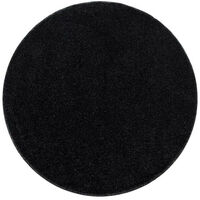 Tapis uni à courtes mèches pour salon Rush Anthracite Ø 120