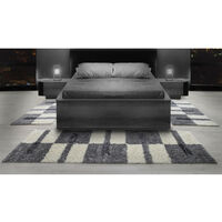 Tapis shaggy design rectangle géométrique Oficio Gris clair 60x110