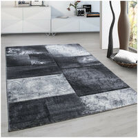 Tapis design pour salon géométrique Nicoletta Gris 80x300