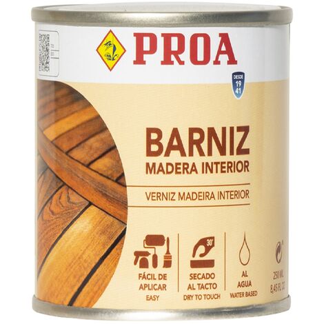 BARNIZ SATINADO AGUA INTERIOR, Roble 0.75lts
