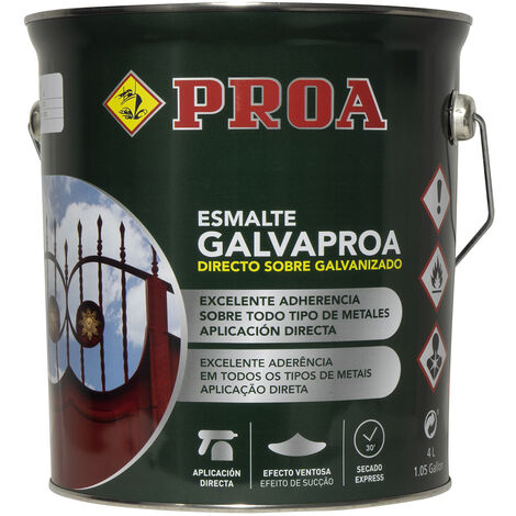Esmalte directo sobre galvanizado Galvaproa, Bermellón RAL 3001 4lts